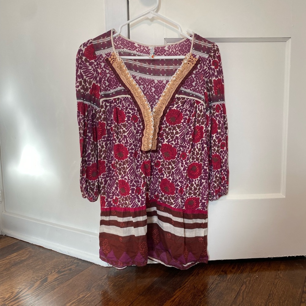 Free People Floral Tunic XS